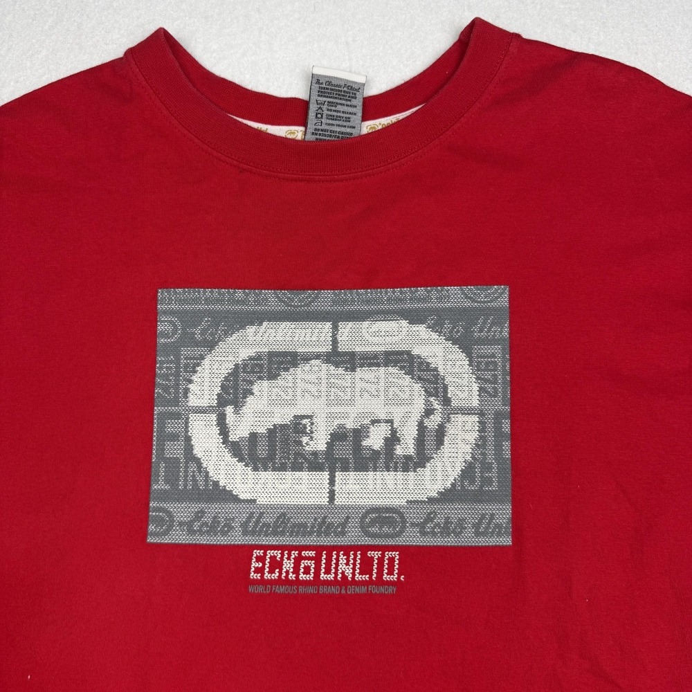 Y2K Ecko Unltd Shirt Mens Medium Red Rhino Logo Graphic T-Shirt Tee Streetwear - Picture 2 of 7